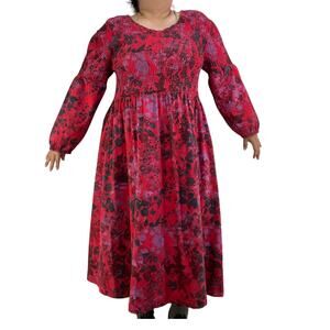 Vintage Anthony Richards Printed Floral Red Dress